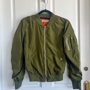 Army green bomber jacket